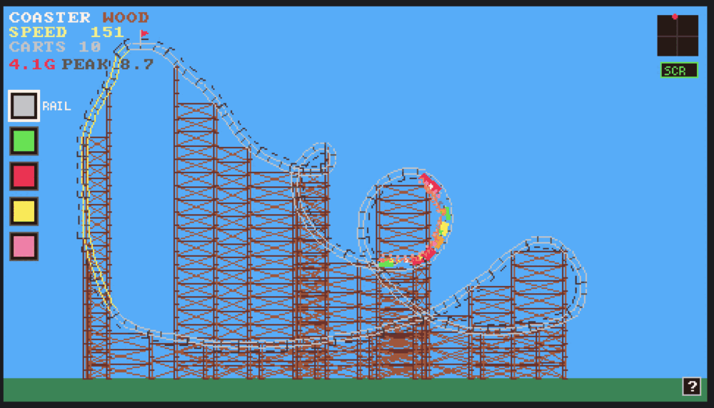 the coaster running in dreamengine